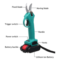 198V nożyce elektryczne akumulatorowe sekator elektryczny sekator akumulatorowy dziedziniec owoce ogród drzewny narzędzia z zapasowe ostrza 3